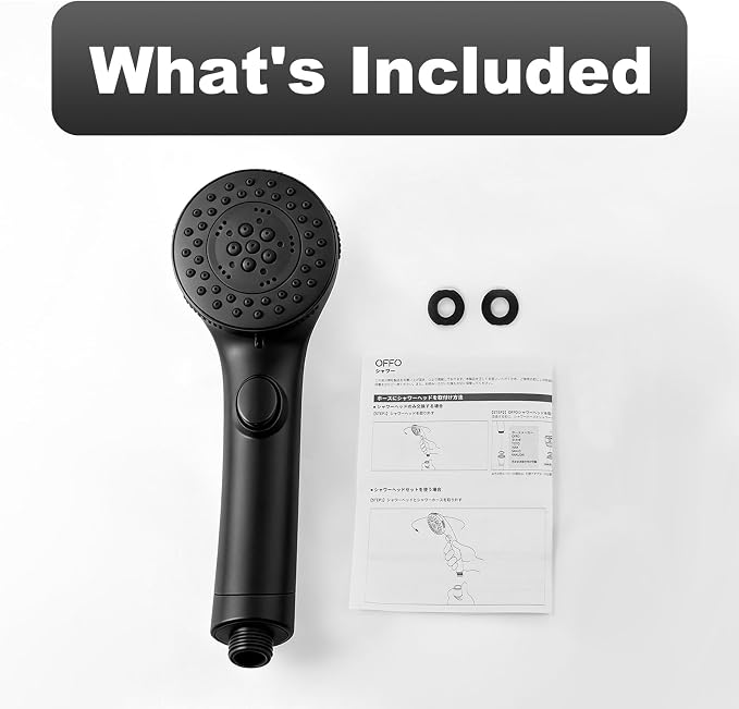 OFFO 5 Mode RV Shower Head Replacement, On Off Switch for Water Saving, High Flow Powerful Boosting Showerheads, Matte Black
