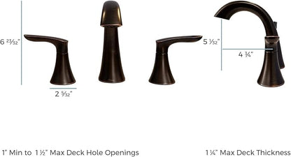 Pfister Weller Bathroom Sink Faucet, 8-Inch Widespread, 2-Handle, 3-Hole, Brushed Nickel Finish, LG49WR0K