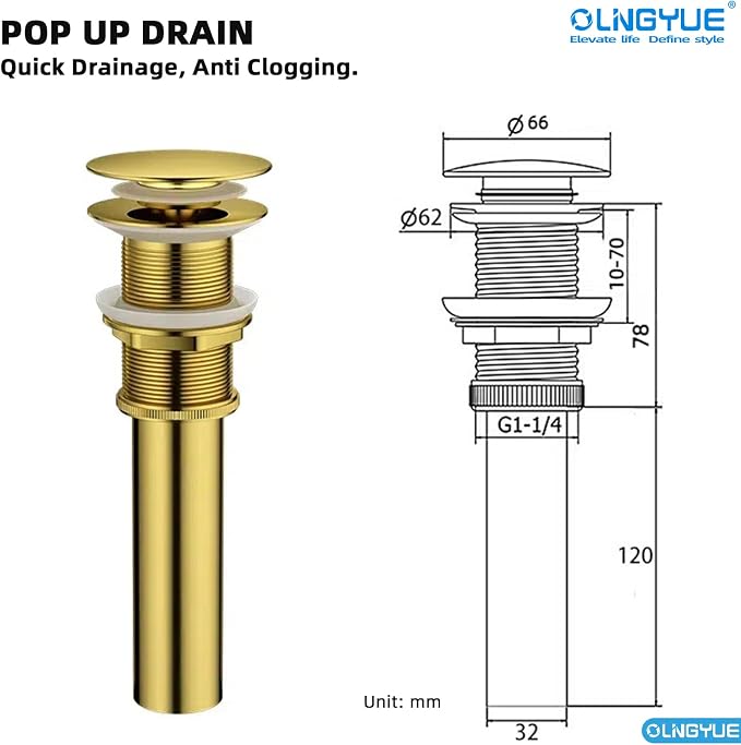 Brushed Gold Bathroom Vessel Sink: 20"x14" Rectangular Vanity Washbasin | Modern Above Counter Sinks with Stainless Stee PVD Coating Pop Up Drain for Home Hotel Office Toilet Renovation Decoration