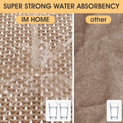 IM HOME Extra Large Waffle Bath Mat Beige & White 6'x2'(72" x 24"), Boho Woven Modern Bath Mat Rugs, Absorbent Non Slip Bathroom Rugs, Soft Washable Bath Rugs with Tassels for Bathroom