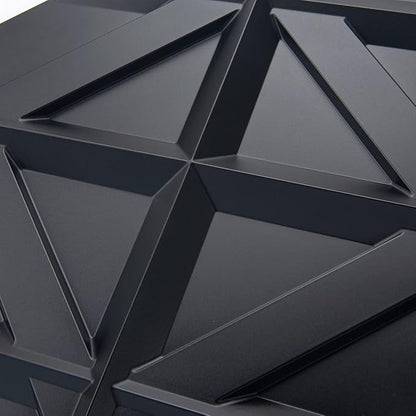 Art3d Decorativ PVC Glue-Up 3D Wall Panel, 19.7 x 19.7 in, 12-Pack, Black | Waterproof, Scratch Resistant, Wall & Ceiling Decor Panels, Ideal for Commercial Spaces