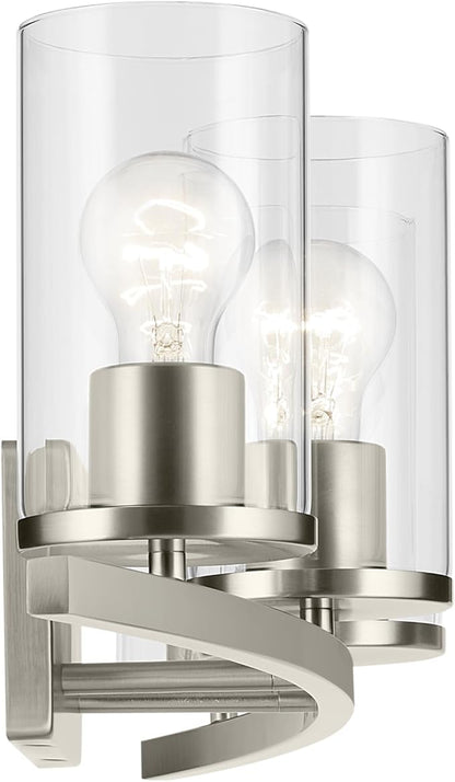 Kichler Crosby 31.25" 4-Light Vanity Light with Clear Glass in Brushed Nickel, for Bathroom, (31.25 x 8.75), 45498NICLR