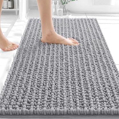 OLANLY Bathroom Rugs 30x20, Thick Soft Absorbent Chenille Bath Rugs