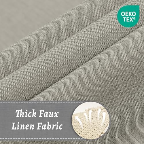 WONICY No Hook Shower Curtain with Snap-in Liner, Grey, 71 x 74 Inch