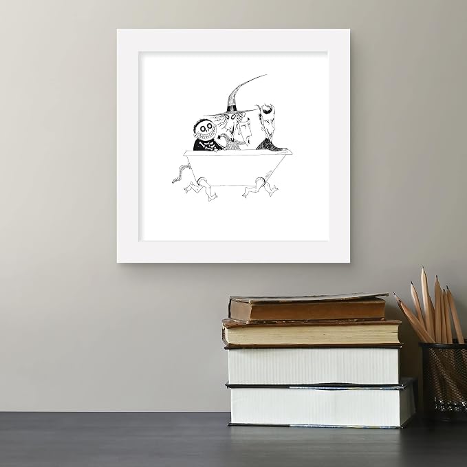 Trends International Gallery Pops Disney Tim Burton's The Nightmare Before Christmas - Bathtub Wall Art Wall Poster, 12" x 12", White Framed Version