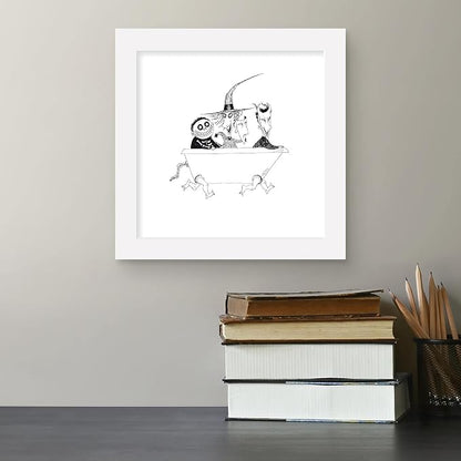 Trends International Gallery Pops Disney Tim Burton's The Nightmare Before Christmas - Bathtub Wall Art Wall Poster, 12" x 12", White Framed Version