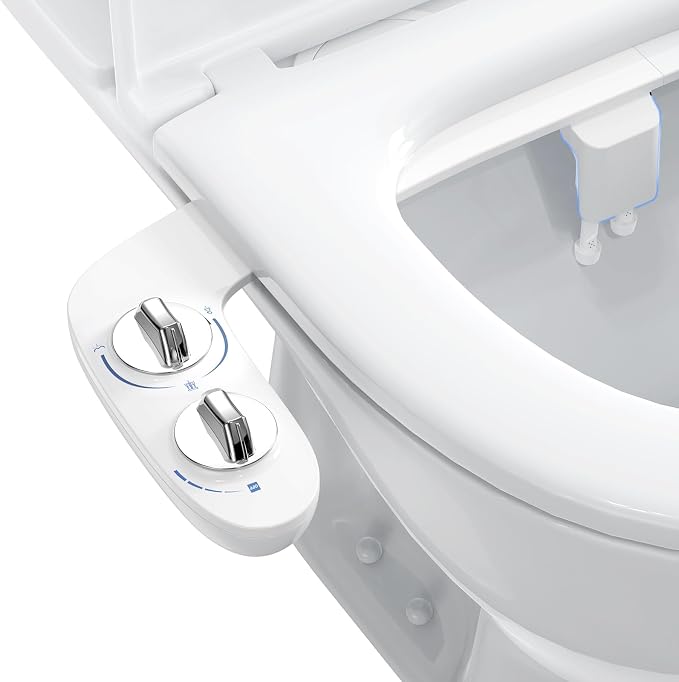 Bidet Attachment for Toilet Seat Water Pressure, Hygienic Bidets Attachment for Existing Toilets - Adjustable Fresh Water Pressure Dual Nozzle (Frontal & Rear Wash) Easy to Install,