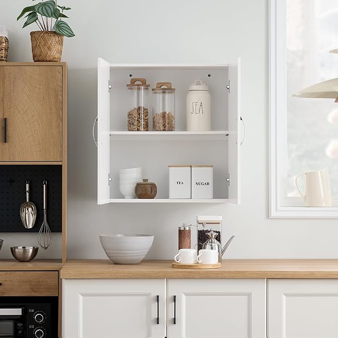 SoBuy Over Toilet Wall Mount Medicine Cabinet, Wall Size, White | Narrow Wall Mounted Over-Toilet Cabinet With Adjustable Shelves, Compact Storage For Kitchen & Bathroom, FRG231-T-W