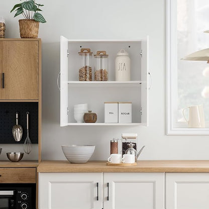 SoBuy Over Toilet Wall Mount Medicine Cabinet, Wall Size, White | Narrow Wall Mounted Over-Toilet Cabinet With Adjustable Shelves, Compact Storage For Kitchen & Bathroom, FRG231-T-W
