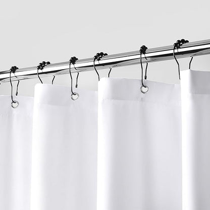 downluxe Waterproof Fabric Shower Curtain Liner, Soft Cloth Shower Liner with Magnets, Machine Washable & Hotel Quality Bathroom Curtain, 36" W x 72" L, White