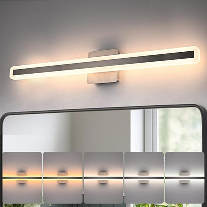 31.6 Inch Bathroom Vanity Light, 5CCT Dimmable LED Vanity Light Bar, Modern LED Wall Sconces Lighting Fixtures for Bathroom Mirror Cabinets Bedroom, Brushed Nickel Finish, 36W