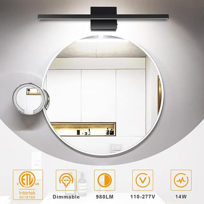 NIORSUN 39.4 inch Black Bathroom Vanity Light, 24W 5CCT Dimmable LED Bathroom Lighting Fixtures Over Mirror, Modern Vanity Lights for Bathrooms Restroom Mirror- ETL Certified