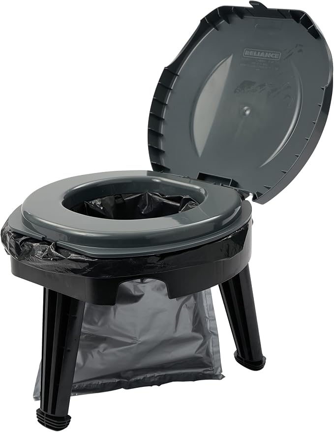 Reliance Products FOLD-to-GO Folding Portable Camping Toilet | 300 Pound Capacity | Compact & Lightweight | camping-sanitation-supplies