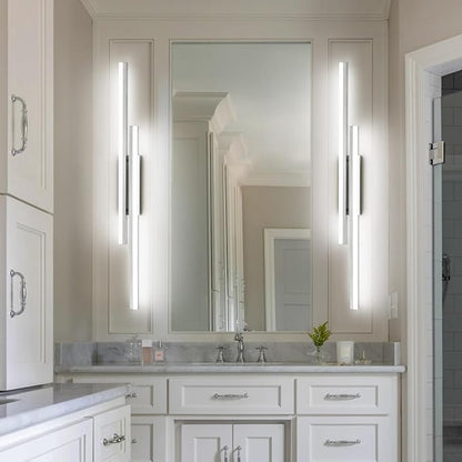PRESDE 48 Inch Bathroom Light Fixtures Brushed Nickel Vanity Light Bar LED Modern Bath Wall Lighting Over Mirror