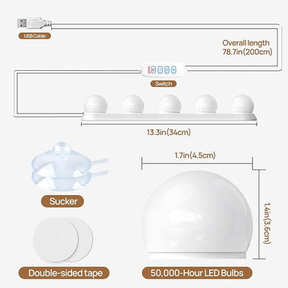 Makeup Light,Portable Led Vanity Lights | 3 Colors Lighting Mode Adjustable & Dimmable for Vanity Table Dressing Room Mirror