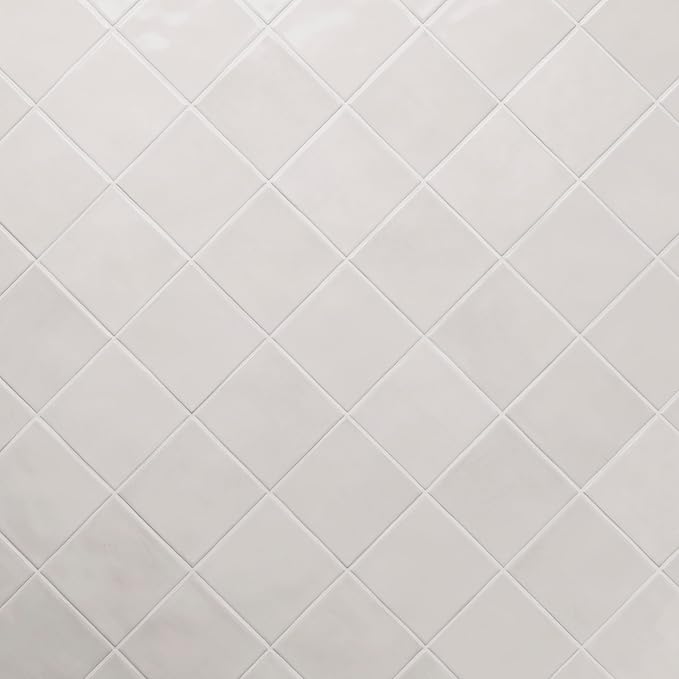 M S International Renzo Dove Glossy Ceramic Square Wall Tile for Bathroom, Kitchen Backsplash, Accent, and Shower - Sample