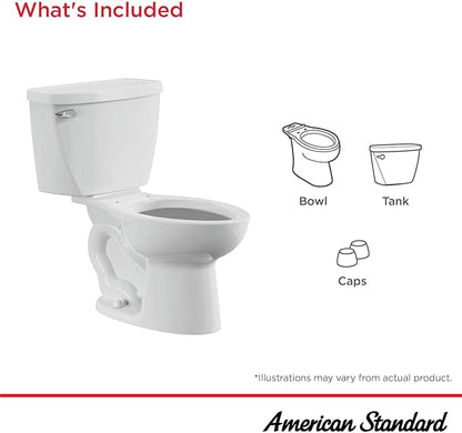 American Standard 2462016.020 Cadet Two-Piece Pressure Assist with 12-in Rough-In Toilet, Elongated Front, 1.6 GPF
