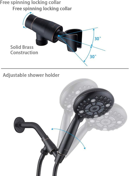 G-Promise High Pressure 6 Mode Hand Held Shower Head with Extra Long Hose | High Pressure, 6 Spray Mode, Easy Install, Adjustable Angle, Extra Long Hose, Modern Upgrade