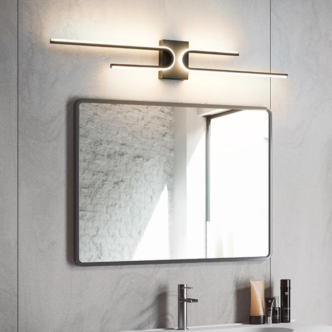 Black Bathroom Vanity Light Fixtures Over Mirror 3CCT Dimmable Bathroom Light Fixture, 39.17 ''Long Modern LED Vanity Lighting Bar, Wall Sconce Lighting for Bedroom Living Room with Remote Control