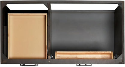 ARIEL Hepburn 42-inch Bathroom Vanity Base Cabinet,Solid Wood, 2 Soft Closing Doors, 5 Dovetail Drawers, Brown Oak