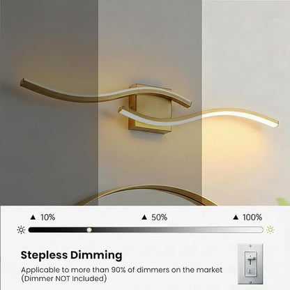 Vanity Light for Bathroom, 31.6 Inch Gold LED Dimmable | Bathroom Lights Fixture Over Mirror, 5CCT Adjustable Color Temperatures Modern Wall Sconces for Bathroom Bedroom Living Room