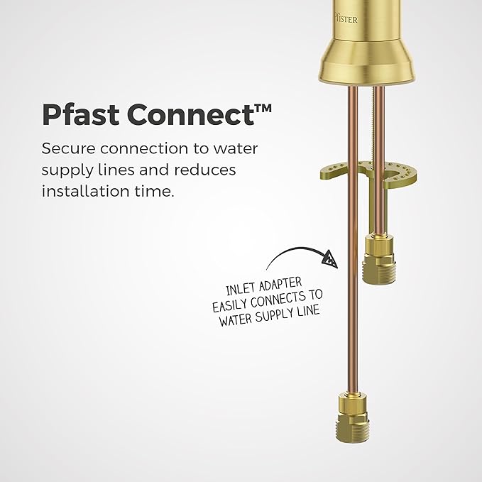 Pfister Capistrano Bathroom Sink Faucet, Single Control, 1-Handle, Single Hole, NSF Certified, Brushed Gold Finish, LF042CSOBG