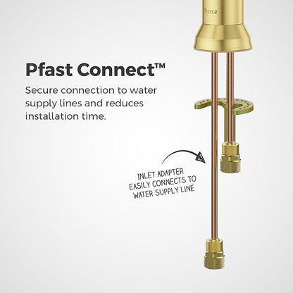 Pfister Capistrano Bathroom Sink Faucet, Single Control, 1-Handle, Single Hole, NSF Certified, Brushed Gold Finish, LF042CSOBG