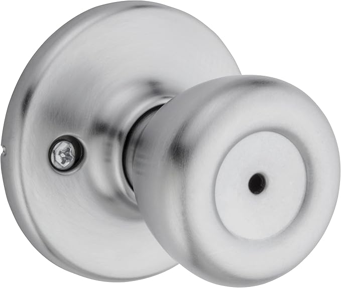 Kwikset 93001-871 Tylo Bed & Bath Knob in Satin Chrome (Pack of 2)