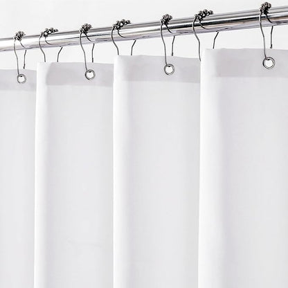 Felisa Stall Fabric Shower Curtain Liner with Large Magnets,Extra Long 60 x 84 inches Soft Cloth & Hotel Quality Shower Stall Curtain for Bathroom,Small Narrow Size Shower Curtain,White