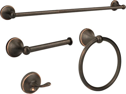 4 Piece Antique Bathroom Hardware Accessories Set Oil Rubbed Bronze,24 Inch Towel Bar Set,Towel Rack Set,Bathroom Towel Holder Set