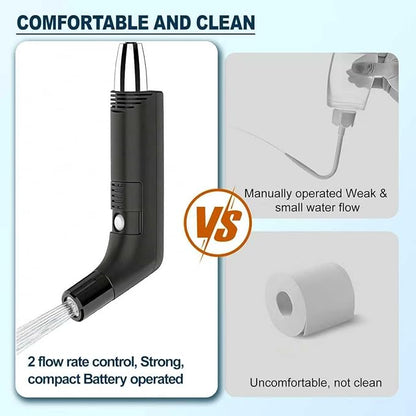 COSWE Portable Travel Bidet Electric Rechargeable Handheld Personal Bidet Sprayer for Hygiene Cleaning for Toilet with 2.3 liters Water container (Black), LIUW_JP2201