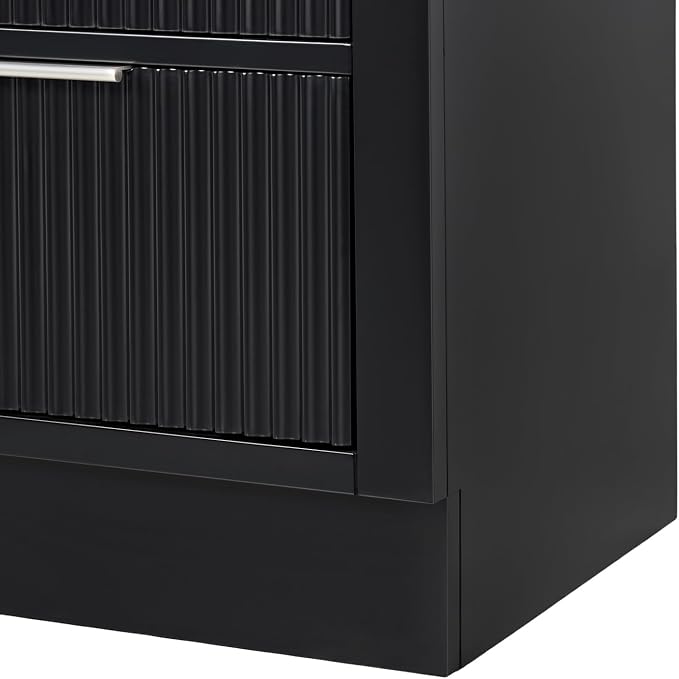 ARIEL Milan Bathroom Storage Cabinet 65”H x 20”W x 16”D Black