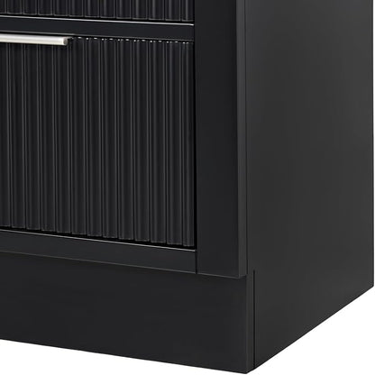 ARIEL Milan Bathroom Storage Cabinet 65”H x 20”W x 16”D Black