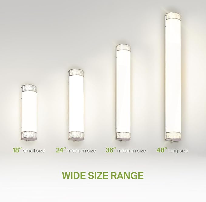 ASD 18 Inch LED Bathroom Vanity Light, 5CCT 2700K-5000K 20W, Dimmable Bathroom Light Fixtures, Modern Vanity Lights for Bathroom Lighting Fixtures Over Mirror, Wall Light Bar, Brushed Nickel, ETL