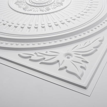 Art3d 12-Pack 2 x 2 ft Drop Ceiling Tiles for Interior Decor, White | PVC, Waterproof, Lightweight, Shatterproof, Anti-Fade, Compatible with Grid System, Ideal for Kitchen, Bathroom, Basement