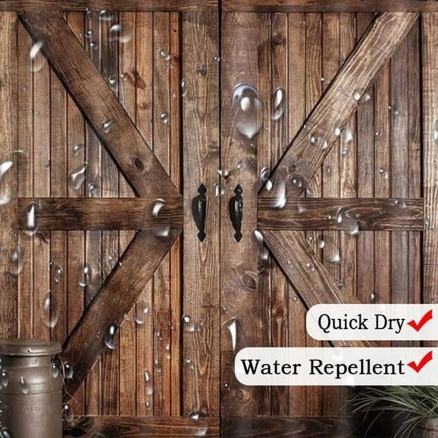 Rustic Barn Door Shower Curtain for Bathroom, Retro Countryside Wood Board Bathroom Decor Curtain Sets,Art Vintage Famhouse Western Bath Curtains RV Shower Curtains with Hooks 60X70IN