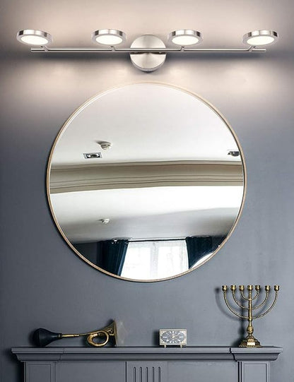 Joossnwell LED Bathroom Lights Fixtures, 4-Lights Vanity Lights Adjustable 20W 29.92" Inch 4000K Nickel Finish Swing Arm Up and Down Wall Sconces