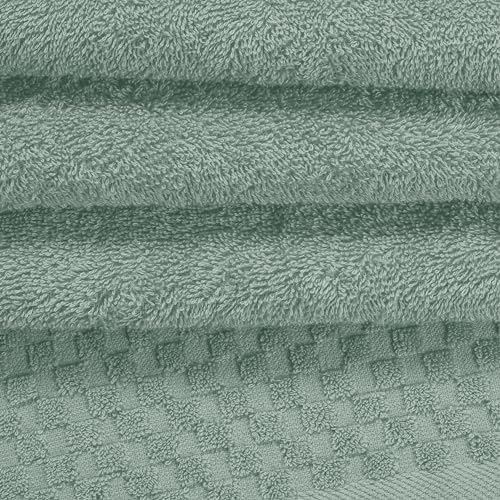 MyOwn Ultra Soft 3 Pack Cotton Towel Set, Contains a Bath Towels 28x55 inch, a Hand Towels 16x24 inch & a Wash Coths 12x12 inch, Ideal Everyday use, Compact & Lightweight - Jade