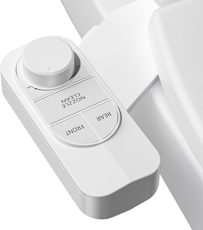 SAMODRA Non-Electric Bidet - Self Cleaning Dual Nozzle (Frontal and Rear Wash) Fresh Water Bidet Toilet Seat Attachment with Independent Adjustable Water Pressure (Classic White)
