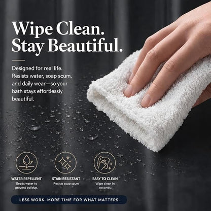 EHZNZIE Dark Grey Shower Curtain Liner 72x72, PEVA Waterproof Bath Curtain, No Chemical Smell, 3 Weighted Magnets, Durable with Rustproof Metal Grommets