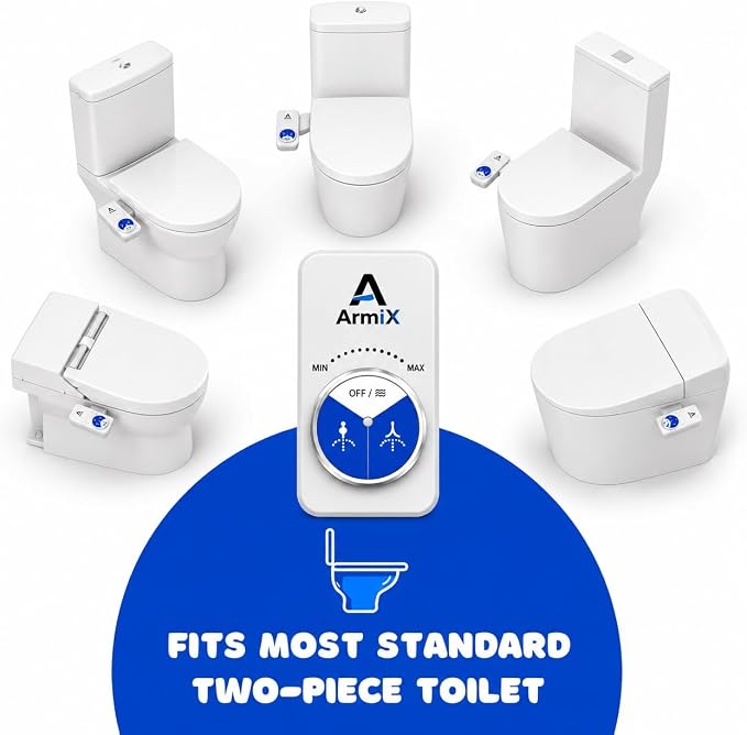 Bidet Attachment for Toilet, Dual Nozzle, Self-Cleaning, Adjustable