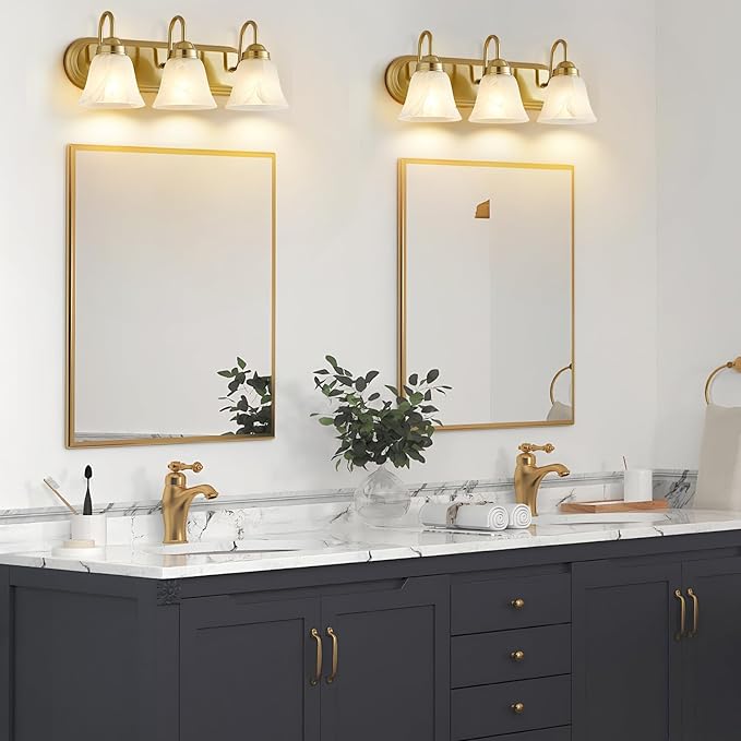 Bathroom Light Fixtures Over Mirror - 3 Light Bathroom Vintage Lighting Fixtures Wall Lamp Easy Install Vanity Lights Not Included Bulb Apply for Mirror Living Room Cabinet Bedroom