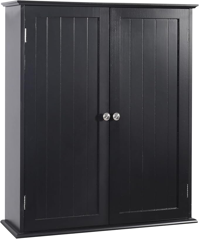 Bathroom Cabinet Wall Mounted,Over Toilet Storage Cabinet with Adjustable Shelves,Medicine Cabinets for Bathroom, Black