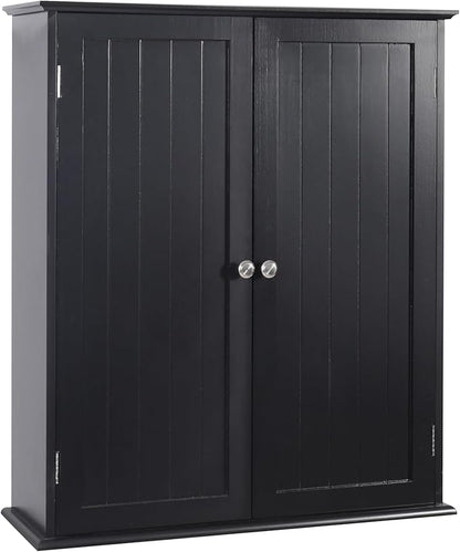 Bathroom Cabinet Wall Mounted,Over Toilet Storage Cabinet with Adjustable Shelves,Medicine Cabinets for Bathroom, Black