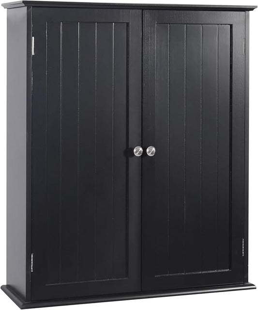 Bathroom Cabinet Wall Mounted,Over Toilet Storage Cabinet with Adjustable Shelves,Medicine Cabinets for Bathroom, Black
