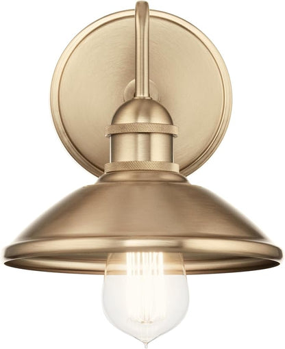 Kichler Clyde 1 Light Bathroom Vanity in a Rich Champagne Bronze Finish, for Bathrooms, (7.25" H x 7.5" W x 8.25" Ext.), 45943CPZ