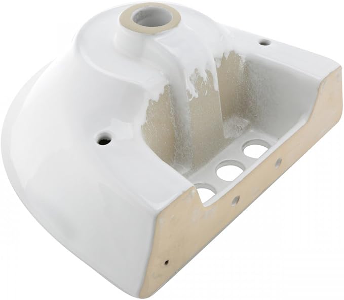 Renovators Supply Manufacturing Ondine Space Saving 16" W x 33" H x 14.5" Proj. Small Bathroom Pedestal Sink, Vitreous China, with Overflow, Compatible with 4 in. Centerset Faucets