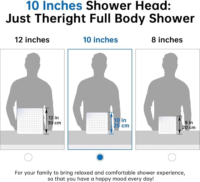 G-Promise All Metal 10 Inches Rainfall Shower Head with Handheld Combo | All Metal, Built to Last, Easy Install, Adjustable Height & Angle for All Heights, Extra Long Hose, Modern Upgrade