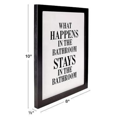 Excello Global Products Framed Wooden Bathroom Humor Signs : Decor for Home, Restaurant, or Business - 8x10 Inches - Ready to Hang - (Pack of 4, Assortment 1)
