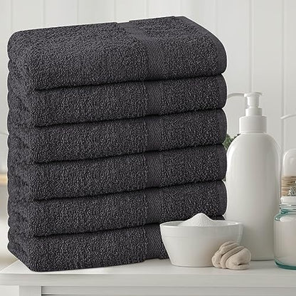 Towel and Linen Mart 100% Cotton Grey 12 Pack Medium Bath Towel Set, Quick Dry, Super Absorbent, Light Weight, Soft Feel, Premium Towels for Hotel, Spa and Bathroom (24 X 48 12 Pack, Grey)